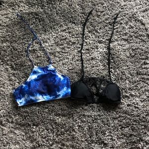 2 halter top swimsuit tops